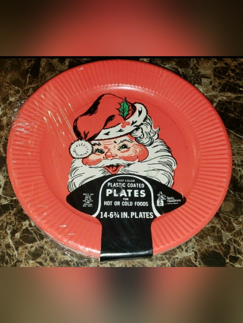 Vintage Fast Color Plastic Coated Christmas Plates